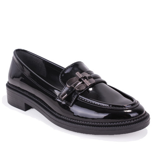 DZA07-863705 Siyah Rugan Günlük Loafer Kadın Ayakkabı