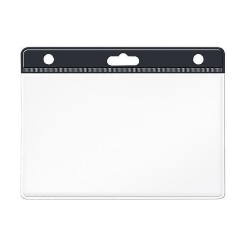 Kart Kabı Şeffaf 7.5X9.5 Siyah Şerit Yatay - 15 adet