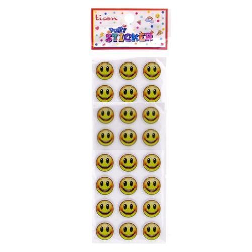 Ticon Puffy Sticker Gülen Yüz - 6 adet