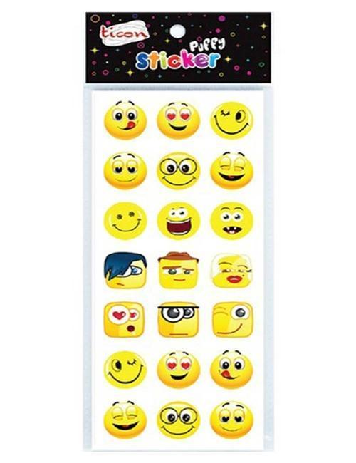 Ticon Puffy Sticker Gülen Yüz Karışık - 2 adet