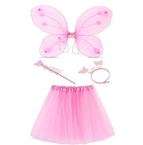 Nessiworld Toz Pembe Kelebek Kostümü - Toz Pembe Kelebek Kostüm Aksesuar Seti 4 Parça