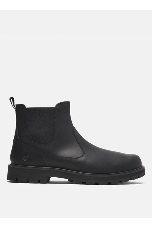 Siyah Erkek Deri Bot Brıtton Road Mıd Chelsea Boot