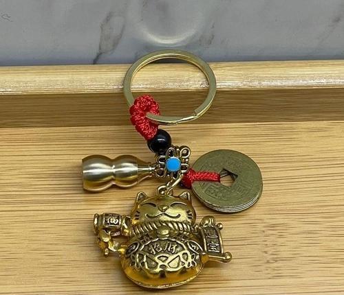 Metal Şans Ve Bereket Kedisi Anahtarlık Alk4467