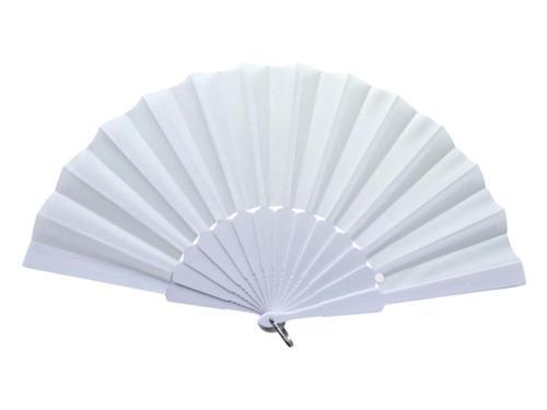 Plastik Düz Kumaş Yelpaze 12'li Beyaz