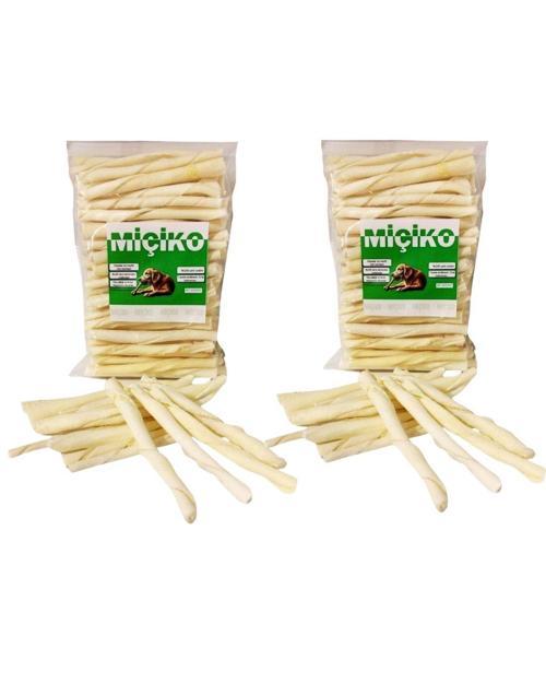2 x 100Lü Sütlü Burgu Çubuk Ödül ve Çiğneme Kemiği 11-12Cm