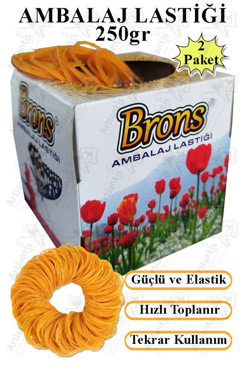 Ambalaj Lastiği 250 Gr 2 Paket Brons 500 gr Para Lastigi Paket Lastiği Kopmaz %100 Kauçuk Elastik Kaliteli
