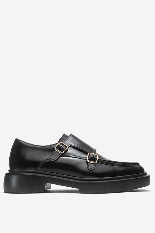 Erkek Kemerli Loafer Ayakkabı Gerçek Deri T575 SİYAH