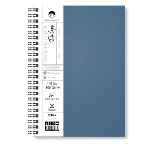 Da Capo Cold Press Sert Kapak Suluboya Defteri 300 gr. A4 20 yaprak MAVİ