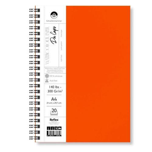 Da Capo Cold Press Sert Kapak Suluboya Defteri 300 gr. A4 20 yaprak TURUNCU