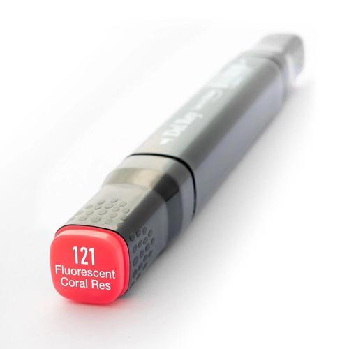 Çift Uçlu Çizim Marker Kalemi 121 Fluorescent Coral Red