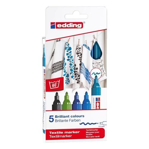 4500 Kumaş Tekstil Boyama Kalemi Seti 5 Renk COOL