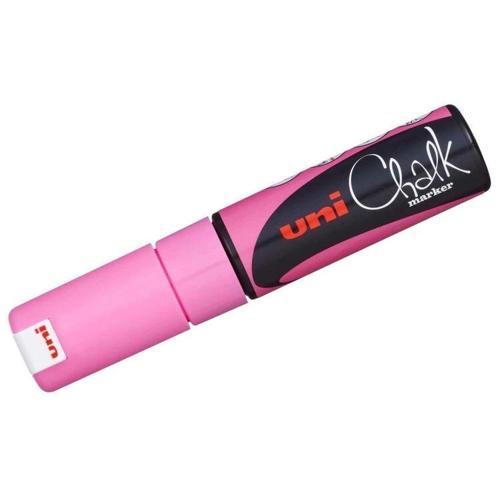 Chalk 8 mm Kesik Uç Su Bazlı Sıvı Tebeşir Kalemi Fosforlu Pembe