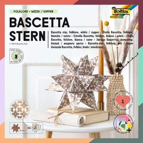 Bascetta Stern Çift Taraflı Origami Kağıdı 15x15 cm. 32 Yaprak GRAFİK BEYAZ