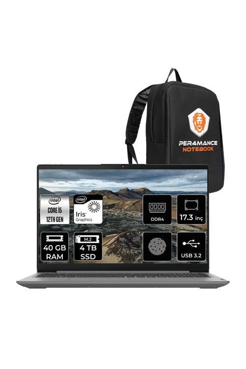 IdeaPad 3 17IAU7 i5-1235U 40GB 4TB SSD 17.3" FHD FDOS Taşınabilir Bilgisayar & PER4 Çanta