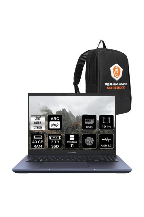 Expertbook B5 i5 1250P 40GB DDR5 2TB SSD Arc A350M/4GB 16" 4K OLED W11P Dizüstü Bilgisayar & Laptop