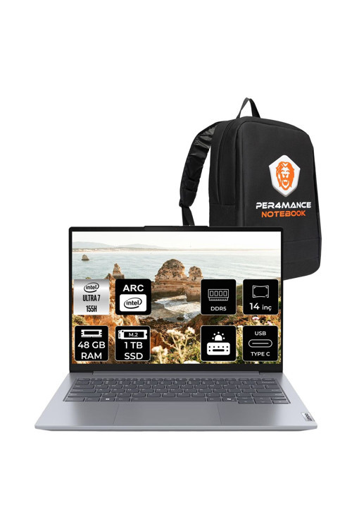 ThinkBook 14 G7 Ultra 7 155H 48GB DDR5 1TB SSD 14'' WUXGA FDOS Dizüstü Bilgisayar & Laptop & ÇANTA