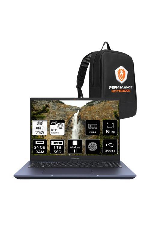 Expertbook B5 i7 1260P 24GB DDR5 1TB SSD 16" 4K OLED W11H Dizüstü Bilgisayar & Laptop & PER4 ÇANTA