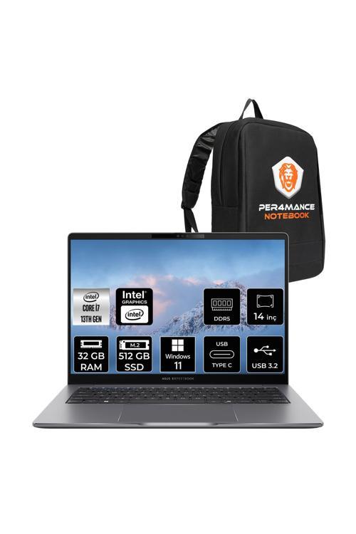 Expertbook P3 i7 13620H 32GB DDR5 512GB SSD 14" WUXGA W11H P3405CVA Dizüstü Bilgisayar & Laptop & ÇANTA