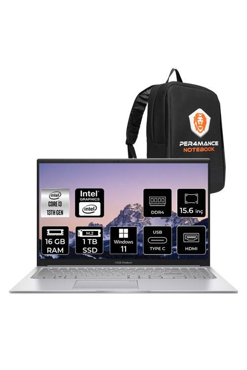 Vivobook 15 i3-1315U 16GB 1TB SSD 15.6'' FHD W11PRO X1504 Dizüstü Bilgisayar & Laptop & PER4 ÇANTA