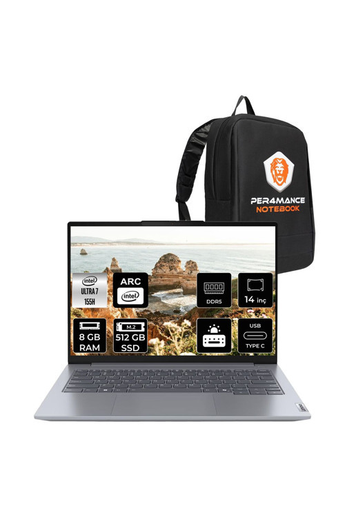 ThinkBook 14 G7 Ultra 7 155H 8GB DDR5 512GB SSD 14'' WUXGA FDOS Dizüstü Bilgisayar & Laptop & ÇANTA