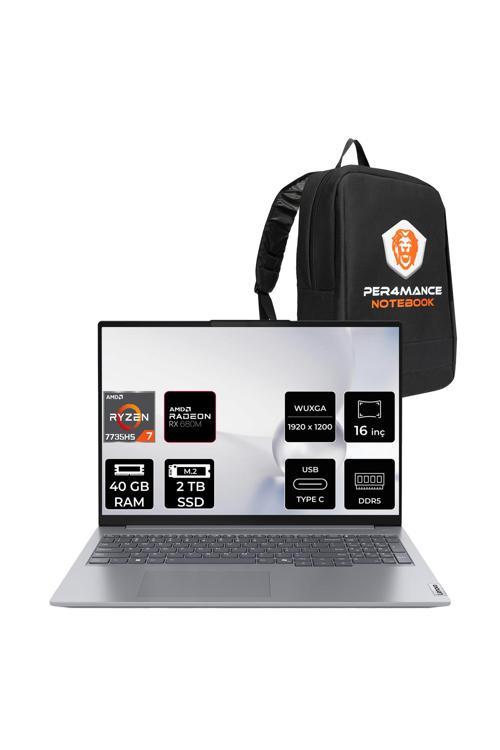 ThinkBook 16 G7 R7 7735HS 40GB DDR5 2TB SSD 16'' WUXGA FDOS Dizüstü Bilgisayar & Laptop & PER4 ÇANTA