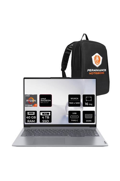 ThinkBook 16 G7 R7 7735HS 40GB DDR5 4TB SSD 16'' WUXGA FDOS Dizüstü Bilgisayar & Laptop & PER4 ÇANTA