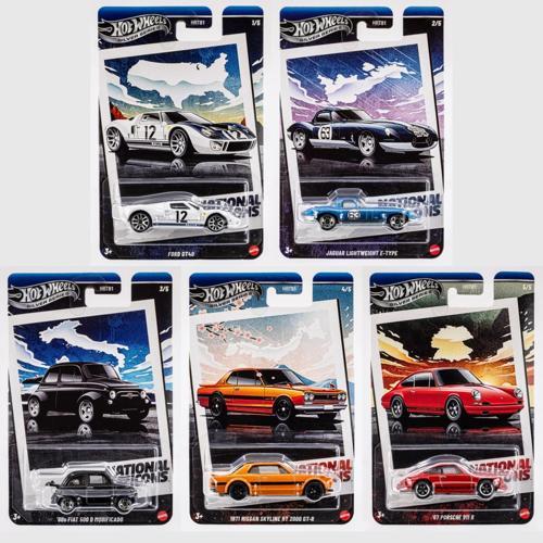 National Icons 5’li Set – Ford GT40, Jaguar E-Type, Fiat 500, Nissan Skyline GT-R, Porsche 911R