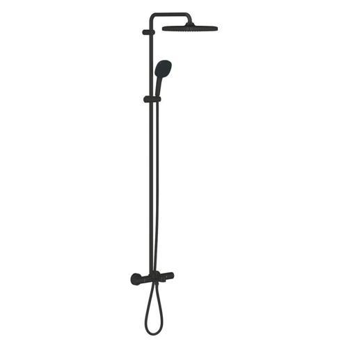 Tempesta System 250 Cube Duvara Monte Termostatik Bataryalı Duş Sistemi Mat Siyah - 266912431