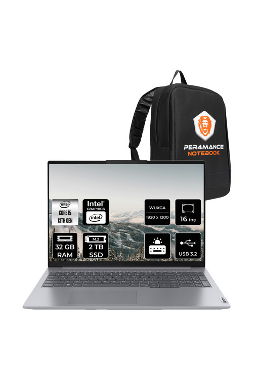 ThinkBook 16 G6 i5 13420H 32GB 2TB SSD 16" WUXGA FDOS Dizüstü Bilgisayar & Laptop & PER4 ÇANTA