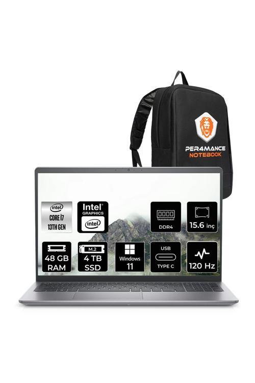 Vostro 3530 i7 1355U 48GB 4TB SSD 15.6" FHD 120 Hz W11H Taşınabilir Bilgisayar & PER4 Çanta