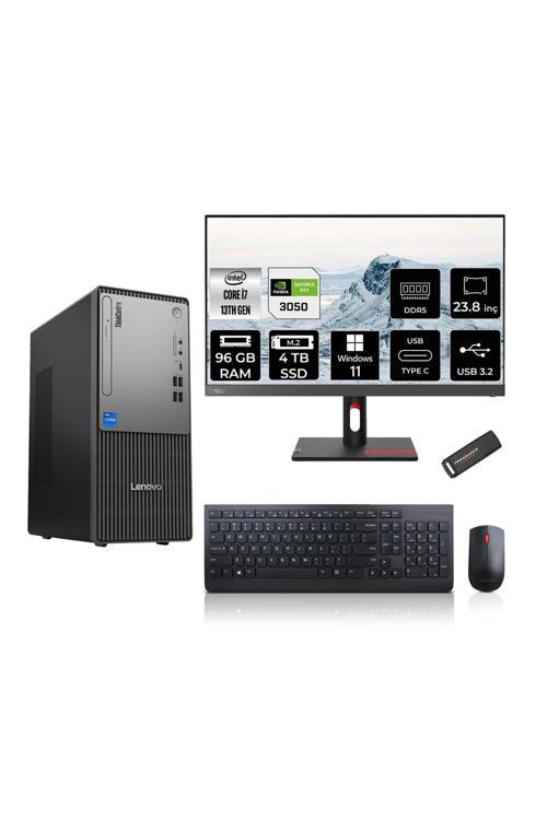 ThinkCentre Neo 50T G5 i7 13700 96GB 4TB SSD RTX3050/6GB 23.8" FHD W11P Masaüstü Bilgisayar