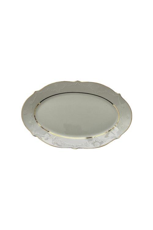 Altın Yaldız Kayık Tabak 1 Adet 30Cm