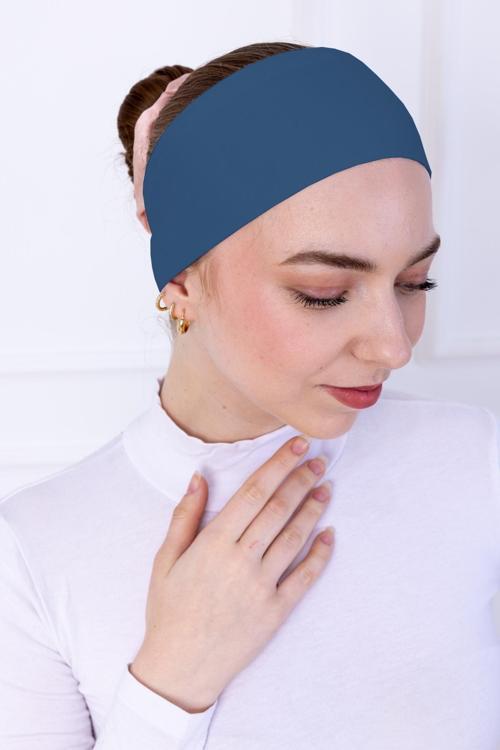 Kaymayan Silikonlu Bandana Bone Turkuaz - Kadın Tesettür Dikişsiz Kaymaz Geçme - Sportif Saç Bandı