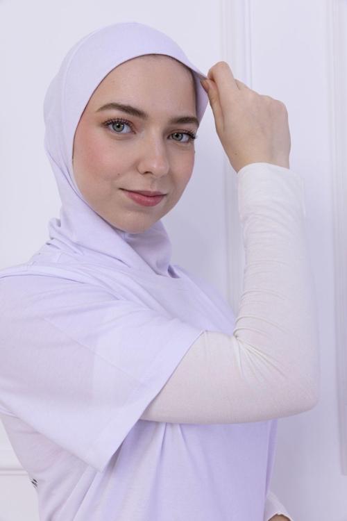 Likralı Penye Kolluk Ekru - Pratik Kadın Tesettür Düz Namaz Kolluğu 1 Çift 40Cm Viskon Hijab