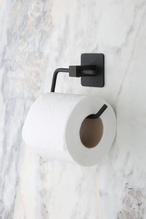 Kare Yapışkanlı Siyah Açık Tuvalet Kağıtlığı Wc Kağıtlık Tutucu