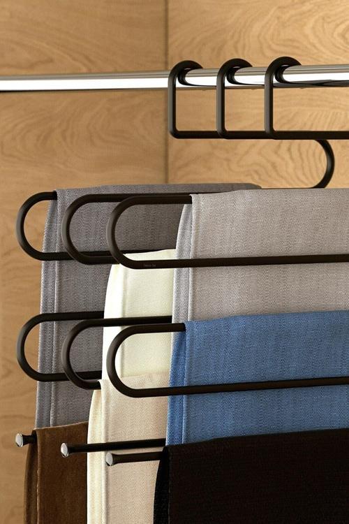 5 Adet Siyah Metal 5 Katlı Pantolon Eşarp Askısı