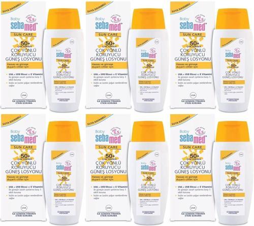 Sun Care Bebek Güneş Losyonu Kremi 50+ Faktör 150ML (Hassas Ciltler İçin) (6 Lı Set)