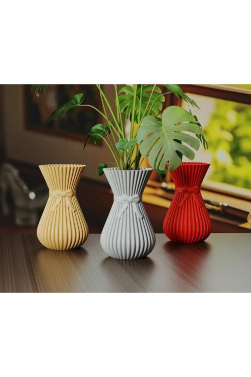 Vazo 3 Lü Set Fiyonklu Model 88 X88X 140 Mm - 3 Adet