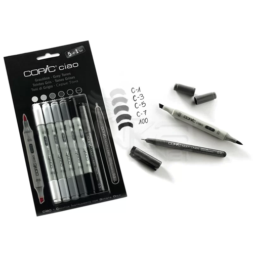 Ciao Marker 5+1 Set Grey Tones