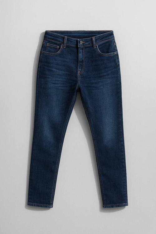 Kadın Yüksek Bel Skinny Fit Koyu Mavi Jean Pantolon