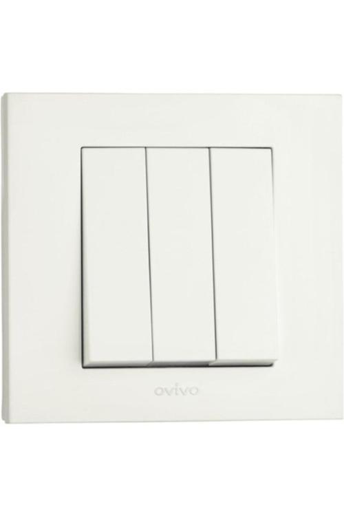 Tenda Grano Beyaz Üçlü Anahtar -1 Adet Çerçeve Dahildir