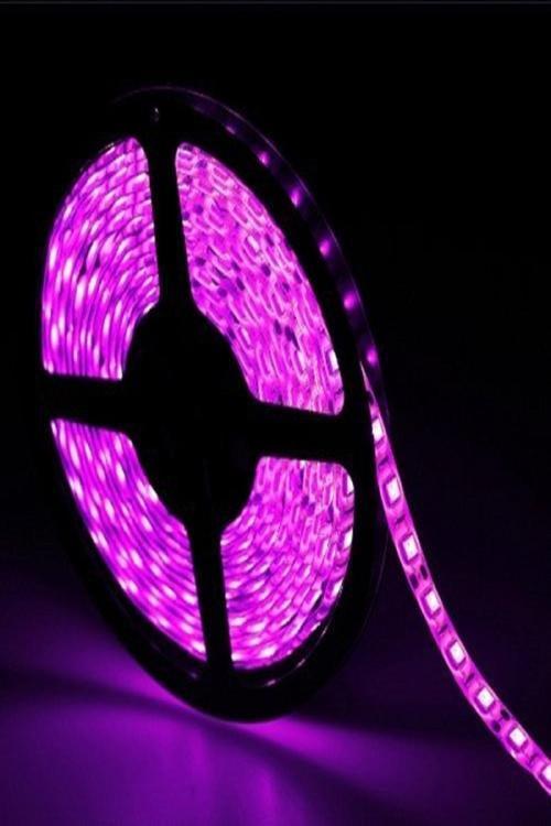 3 Çipli Şerit Led 5 Metre Mor Renk + 5A Slim Led Trafosu Set