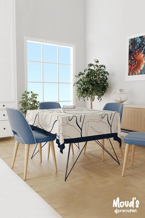 Omegu 4 Desenli Süet Dertsiz Masa Örtüsü