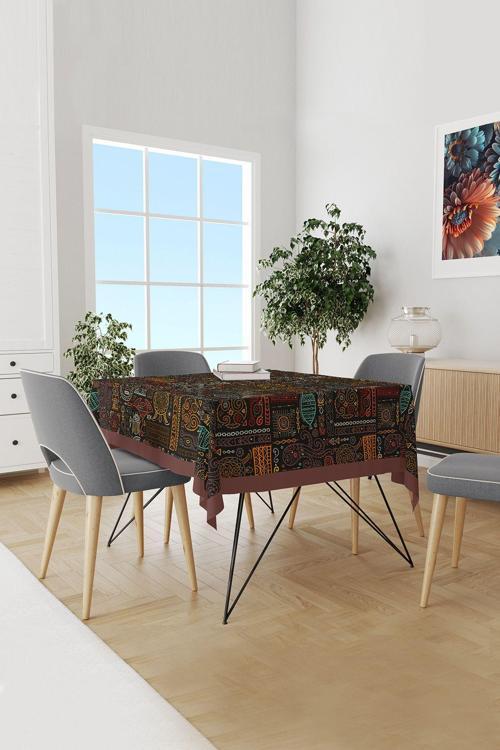 Hitit Figür 4 Desenli Süet Dertsiz Masa Örtüsü