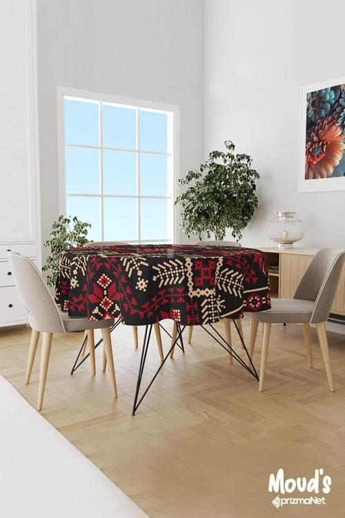 Anatolia 11 Desenli Yuvarlak Süet Dertsiz Masa Örtüsü