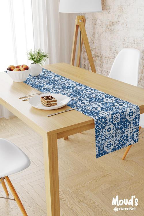 Türkiye Etnik Desenli Baskılı Süet Runner Masa Örtüsü