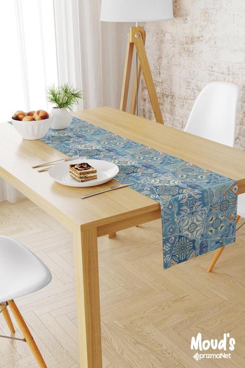 Anatolia 5 Desenli Baskılı Süet Runner Masa Örtüsü