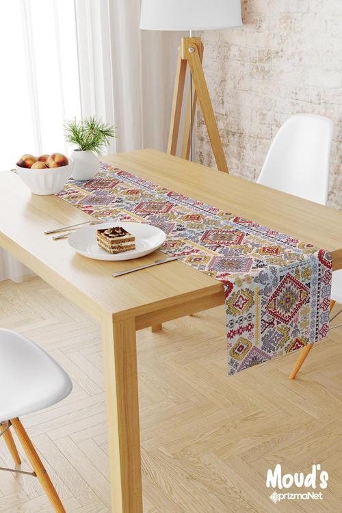 Anatolia 8 Desenli Baskılı Süet Runner Masa Örtüsü