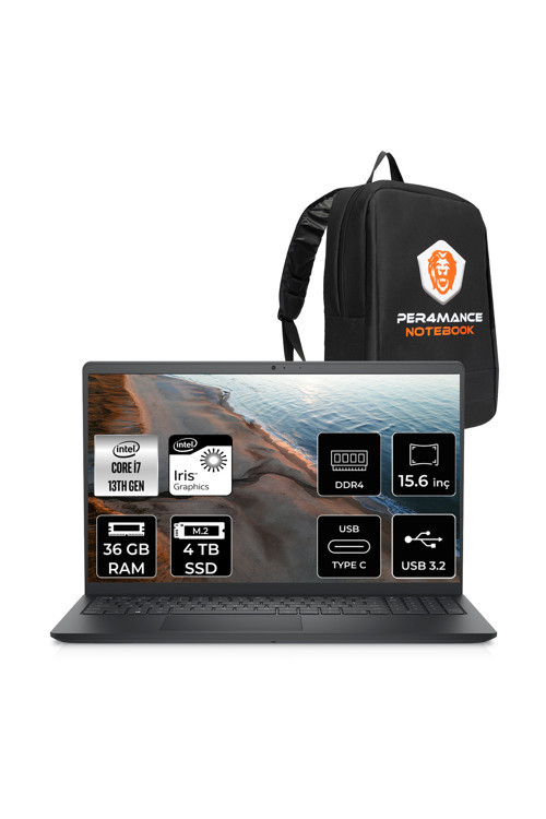 Inspiron 15 3530 i7 1355U 36GB 4TB SSD 15.6'' FHD 60Hz IPS FDOS Dizüstü Laptop & PER4 ÇANTA