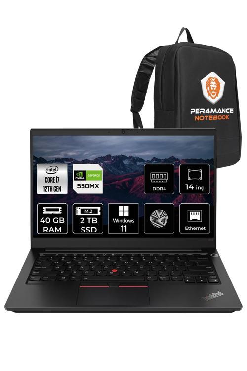 Thinkpad E14 G4 i7-1255U 40GB 2TB SSD MX550 W11H 14" FHD 21E30061TX & PER4 ÇANTA